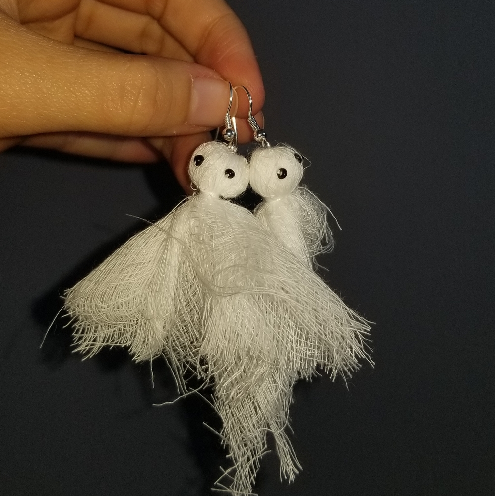 CUTE HANDMADE GHOST EARRINGS